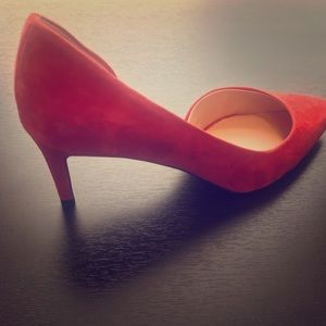 J. Crew Red Lucie Suede Pump-8M Worn once! $218